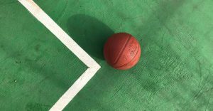 Basketball on the ground