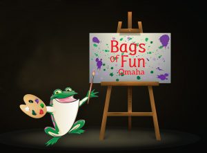 Illustration of the Bags of Fun frog painting