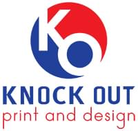 Knock Out Print and Design Logo